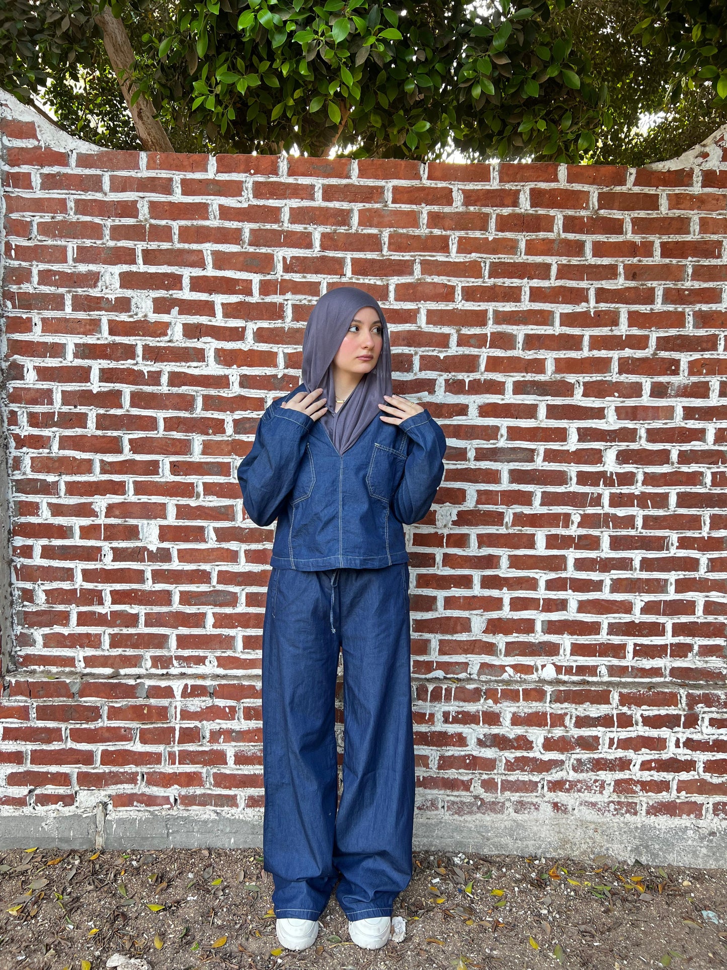 indigo denim suit
